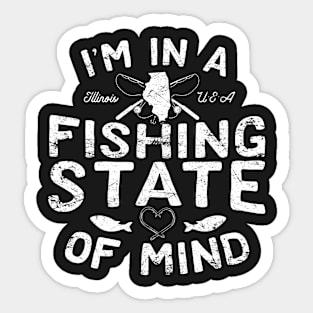 I'm in a Fishing State of Mind Illinois Sticker